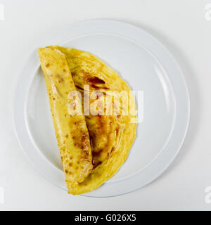 pancake with jam on a plate