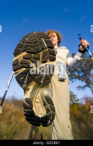 Woman in nature with the walking, Frau in Natur beim Wandern Stock ...