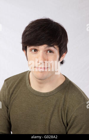 Handsome man looking  to the right with a smile Stock Photo