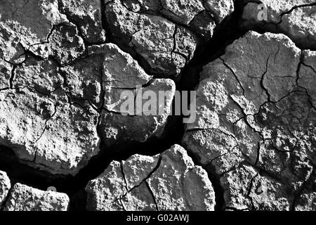 The soil in the fissures appeared on the long-term heat Stock Photo