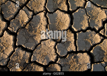 The soil in the fissures appeared on the long-term heat Stock Photo