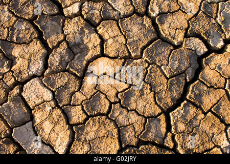 The soil in the fissures appeared on the long-term heat Stock Photo