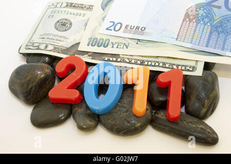 2011 Rocky Global Currencies Stock Photo