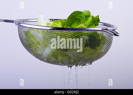 salad with strainer Stock Photo