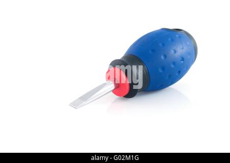 A blue screwdriver isolated on a white background. Stock Photo