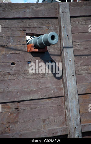 cannon of the Santa Maria, Columbus' ship Stock Photo