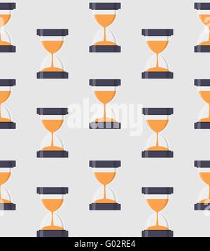Hourglass, Sandglass Icon Seamless Pattern Background in Flat St Stock Vector