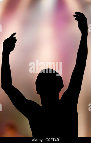 Shadow People Rasing One Hand shadow men silhouette gesture hands emotions dispensing Stock Photo - Alamy
