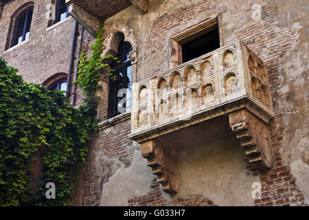 balcony in the house of Lulia in Verona, Italy, Europe Stock Photo