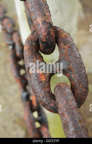 Large rusted metal chain Stock Photo