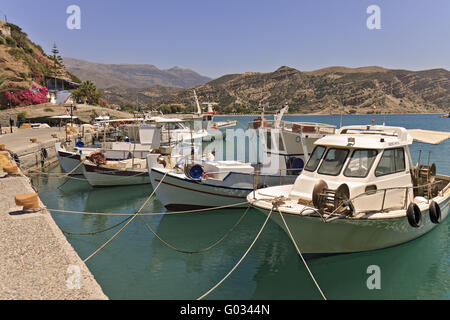 Crete Agia Galini Fishing Boats In The Harbour Stock Photo