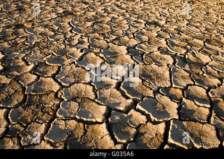 The soil in the fissures appeared on the long-term heat Stock Photo