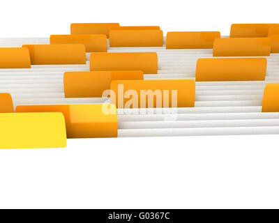 White folders with bookmarks over white background Stock Photo