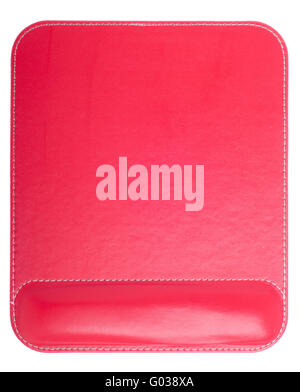 shiny ergonomic red mouse pad isolated on white background Stock Photo