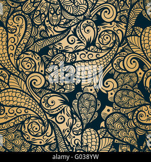 vector seamless paisley background Stock Photo