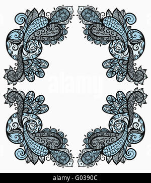 vector vintage paisley frame Stock Photo