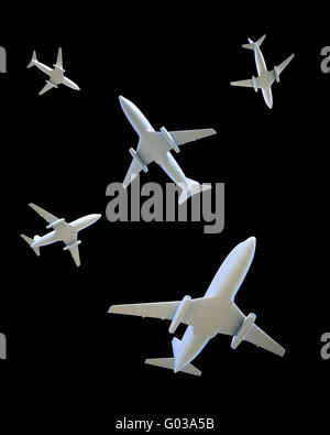 Different airplanes flying Stock Photo - Alamy