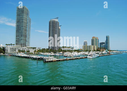 Miami Beach Marina and Luxury Condos Stock Photo