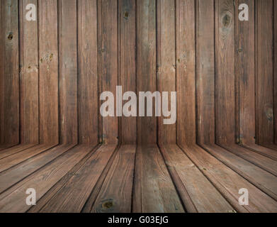 dark vintage brown wooden planks interior with artistic shadows added Stock Photo