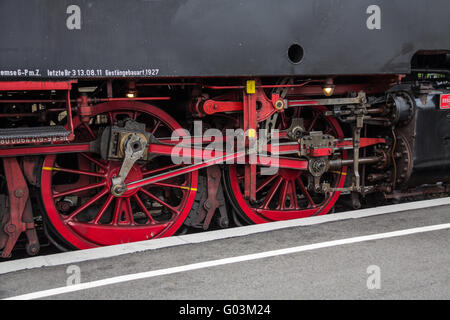 Nostalgia steam engine wheels Stock Photo