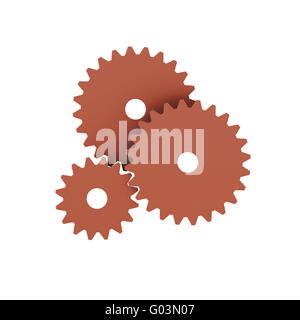 Gears, Cogs Isolated on White Stock Photo