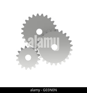 Gears, Cogs Isolated on White Stock Photo