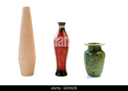 Set from jugs and vases isolated on a white Stock Photo