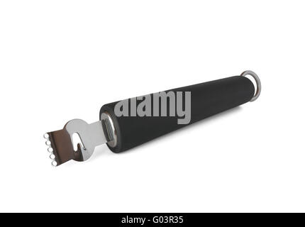 Zester with black handle on white background Stock Photo