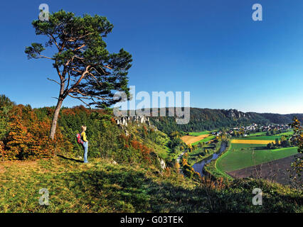 Look in the Altmuehl valley with Arnsberg Stock Photo