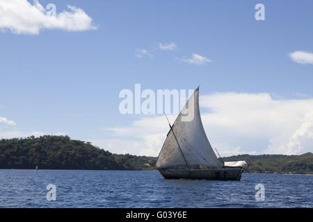 Sailing boat on indian ocean, Nosy Be,Madagascar Stock Photo