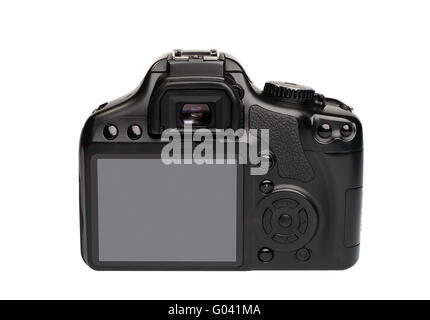 Modern digital SLR Camera Isolated on White Background Stock Photo