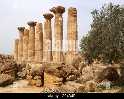 Temple of Heracles at Agrigento, Sicily, Italy Stock Photo