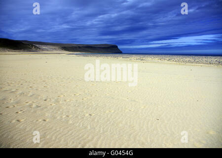 lonely beach at the lonely western end of europe Stock Photo