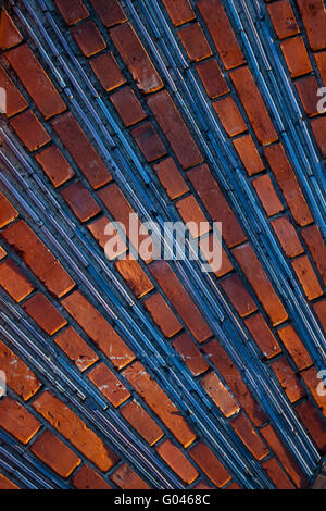 Texture, red blue brickwork Stock Photo