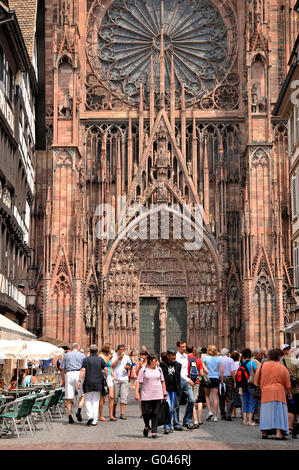 Cathedral of Our Lady of Strasbourg, Strasbourg, Alsace, France / Strasbourg Cathedral, Cathedrale Notre-Dame-de-Strasbourg, Cathedrale Notre Dame de Strasbourg Stock Photo