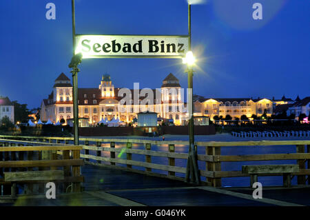 Binz Pier, sea resort, Binz, Rugen, Mecklenburg-Vorpommern, Germany / Rügen, Seebrucke Binz, Seebrücke Binz Stock Photo