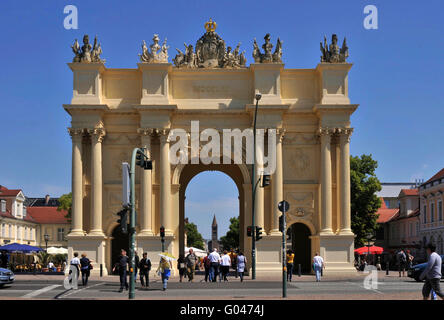 Brandenburg Gate, Luisen Platz, Potsdam, Brandenburg, Germany / Brandenburger Tor, Arch of Constantine Stock Photo