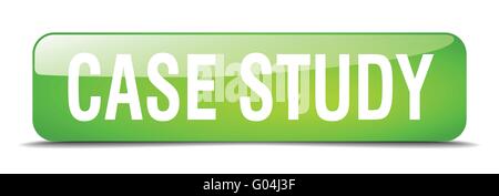 case study green square 3d realistic isolated web button Stock Vector