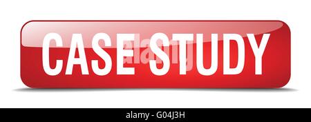 case study red square 3d realistic isolated web button Stock Vector