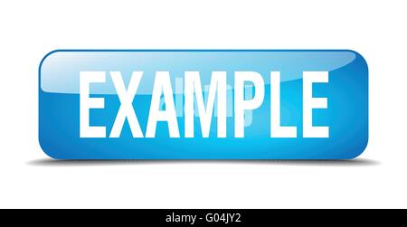 example blue square 3d realistic isolated web button Stock Vector