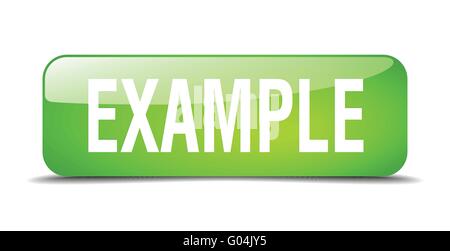 example green square 3d realistic isolated web button Stock Vector