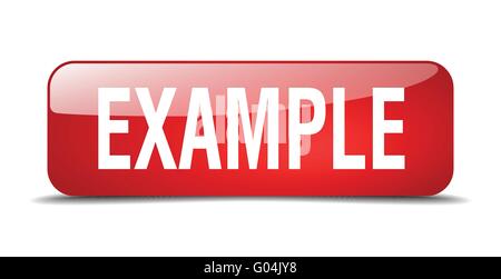 example red square 3d realistic isolated web button Stock Vector