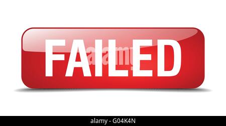 failed red square 3d realistic isolated web button Stock Vector