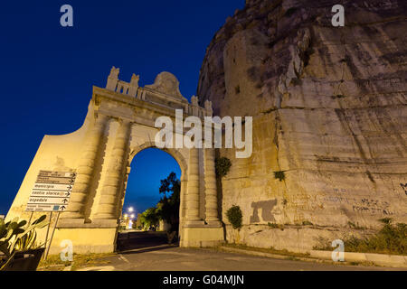 Naples gate on the Appian Way in the Italian town of Terracina Stock Photo
