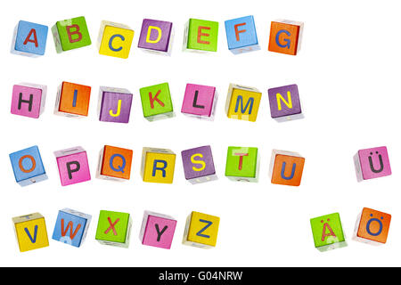 Colorfully abc cubes Stock Photo