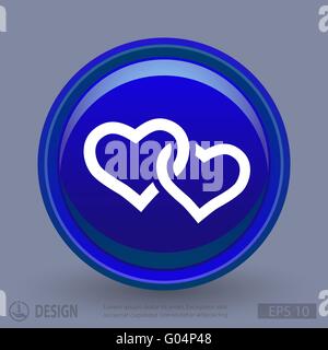 Pictograph of two hearts Stock Vector