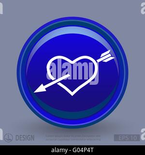 Pictograph of heart with arrow Stock Vector