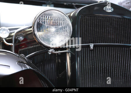 TECHNICAL MUSEUM, CHERNOGOLOVKA, RUSSIA - MARCH 15, 2015: Closeup of vintage Russian car GAZ-A produced in1932. This automobile Stock Photo