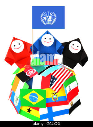 Conceptual image of international relations and UN Stock Photo