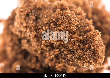 Dark brown muscovada sugar close up Stock Photo